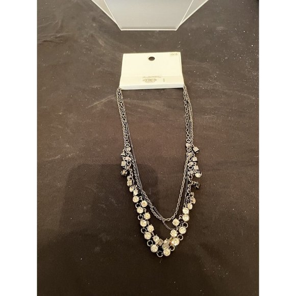 Express Triple Strand Black Rhinestone Necklace NWT - Picture 4 of 4